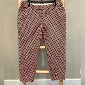J. Crew Pants Size 12  Cafe Capri Cameron Ankle Straight Leg floral red/blue